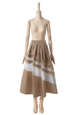 gonna-a-pieghe-in-popeline-con-righe-trasversali-in-organza