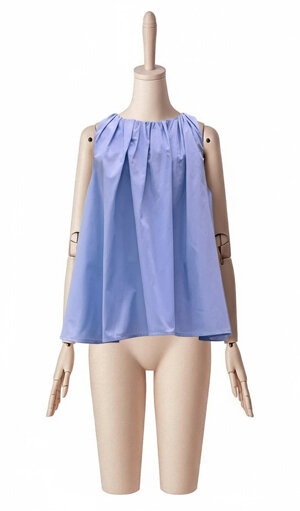 top-a-ruota-in-popeline-con-arricciatura-sul-collo