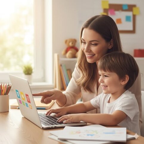 donna con bambino al pc.jpeg