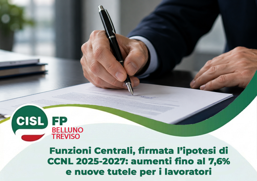 Funzioni Centrali, firmata l’ipotesi di CCNL 2025-2027: aumenti fino al 7,6% e nuove tutele per i lavoratori Funzioni Centrali, firmata l’ipotesi di CCNL 2025-2027: aumenti fino al 7,6% e nuove tutele per i lavoratori