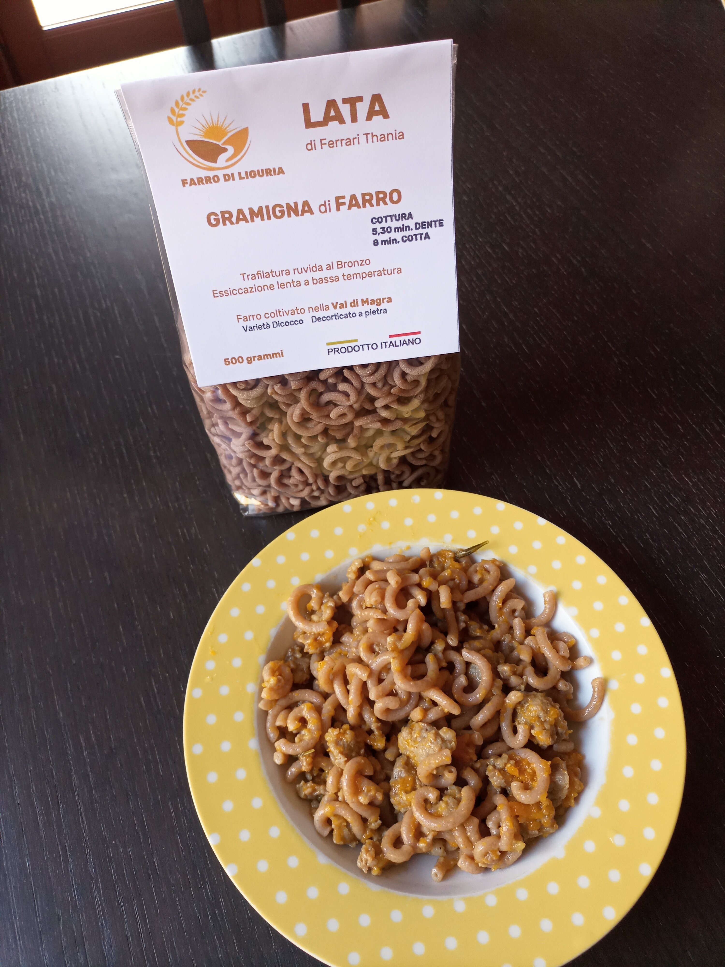 Gramigna di farro con zucca e salsiccia Gramigna di farro con zucca e salsiccia