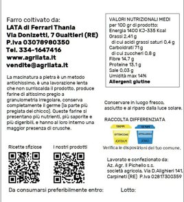 Etichetta farina farro
