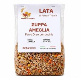 zuppa ameglia con farro orzo e lenticchie rosse e gialle