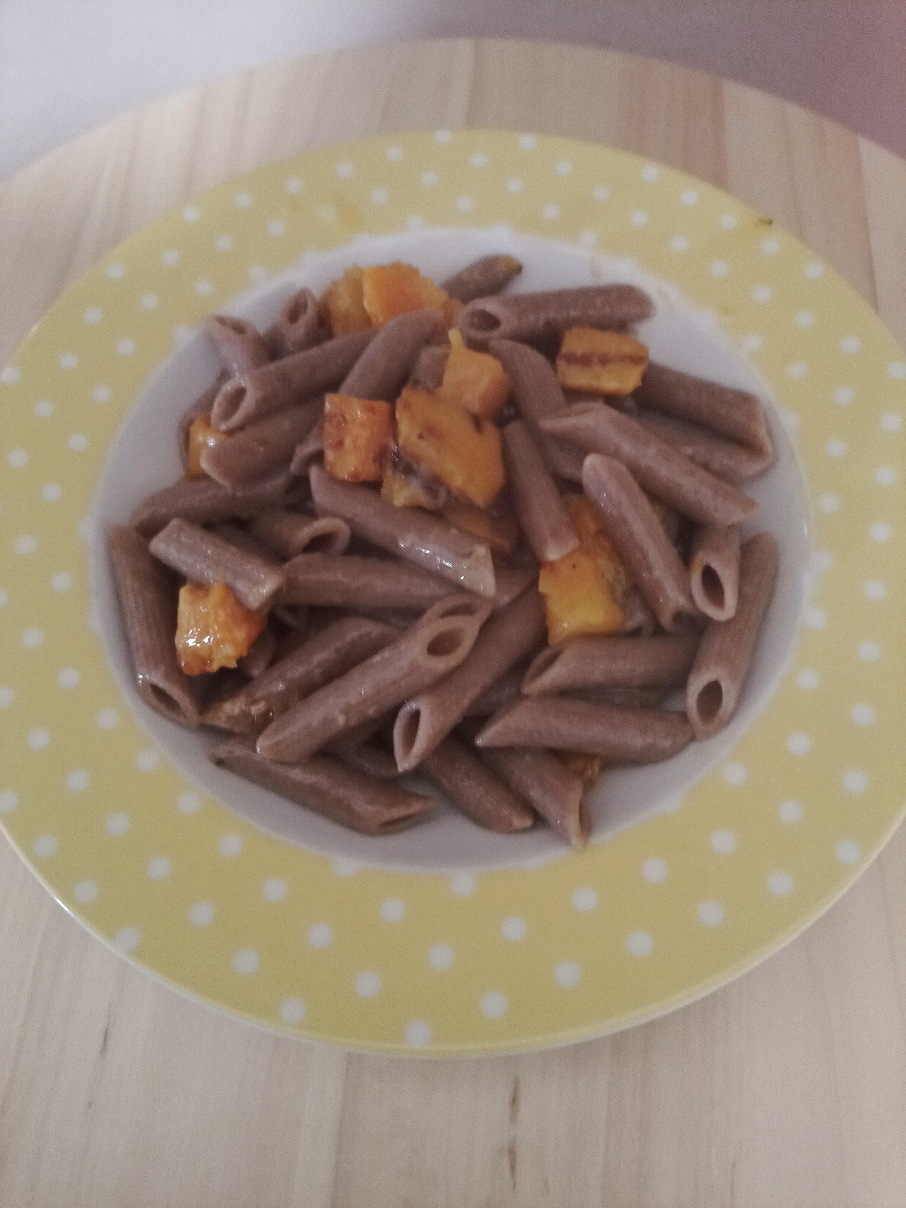 Penne di farro con zucca Penne di farro con zucca