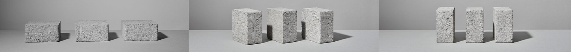 Still life di semplici mattoni grigi disposti regolarmente