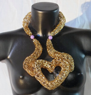 Filo di rame in bagno d'oro - Swarovski- giada colorata