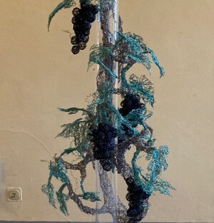 Filo di rame brunito, ossidato e bronzo nero - cm 40x40x175