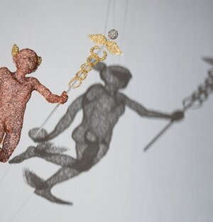 2014 - filo di rame, filo d'ottone, filo di alpacca, asta in plexiglass - cm. 130x80x50