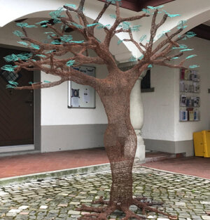 Filo di acciaio corten - filo di rame ossidato - cm. 200x180x220