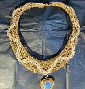 Filo di rame in bagno d'oro e argento- pietra labradorite