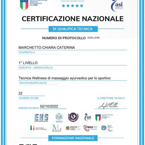 Ayurvedico 1Liv Certificazione Corso Ayurvedico 1Liv
