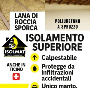 POLIURETANO A SPRUZZO CALPESTABILE E SUPERIORE AD ALTRI ISOLANTI TIPO CELLULOSA LANA DI ROCCIA EPS