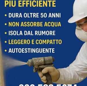 POLIURETANO A SPRUZZO CALPESTABILE E SUPERIORE AD ALTRI ISOLANTI TIPO CELLULOSA LANA DI ROCCIA EPS