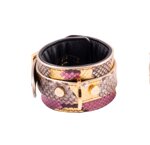 cavigliere-in-vero-pitone-colore-rocciaoro-e-rosa-dipinti-a-mano