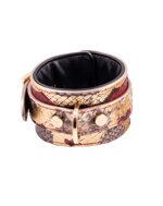 cavigliere-in-vero-pitone-colore-rocciaoro-e-rosso-dipinti-a-mano