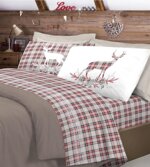 completo-letto-flanella-cervo-tartan-pensieri-delicati