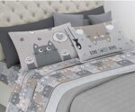 completo-letto-happy-cats-verde-arancio-grigio