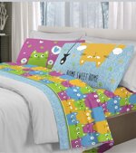 completo-letto-happy-cats-verde-arancio-grigio