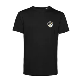 T-shirt con teschio T-Shirt in cotone organico 100%. Stampa frontale e logo sul retro.