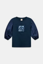 maglietta-con-manica-a-sbuffo-blu-marino-logata