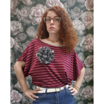t-shirt-righe-flower