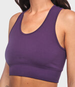top-sportivo-donna-in-tessuto-tecnico-kaia-one-block-dark-purple-heart-and-soul