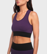 top-sportivo-donna-in-tessuto-tecnico-kaia-brb-dark-purpleblack-heart-and-soul