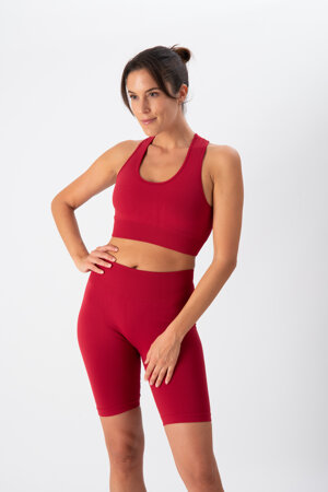 top-sportivo-donna-in-tessuto-tecnico-kaia-one-block-cherry-heart-and-soul