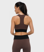 top-sportivo-donna-in-tessuto-tecnico-kaia-brb-chestnutblack-heart-and-soul