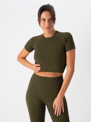 crop-top-sportivo-donna-t-shirt-corta-in-tessuto-tecnico-cross-olivia-dark-olive-heart-and-soul