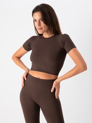 crop-top-sportivo-donna-t-shirt-corta-in-tessuto-tecnico-cross-olivia-chocolate-heart-and-soul