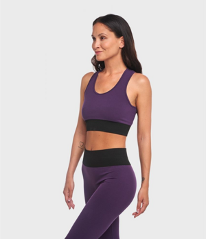 top-sportivo-donna-in-tessuto-tecnico-kaia-brb-dark-purpleblack-heart-and-soul