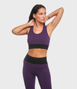 top-sportivo-donna-in-tessuto-tecnico-kaia-brb-dark-purpleblack-heart-and-soul