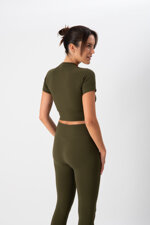 crop-top-sportivo-donna-t-shirt-corta-in-tessuto-tecnico-cross-olivia-dark-olive-heart-and-soul