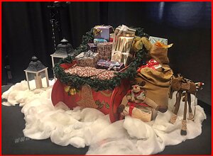 Slitta e trono babbo natale prato