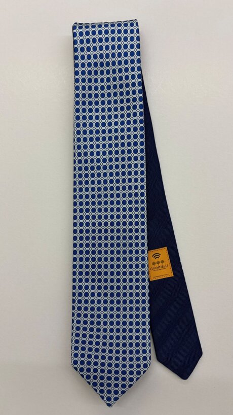 cravatta in seta uomo stampata microfantasia double di giannelli 