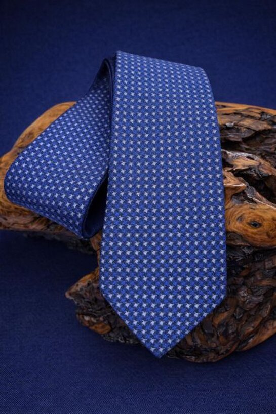 cravatta in seta uomo stampata microfantasia double di giannelli 