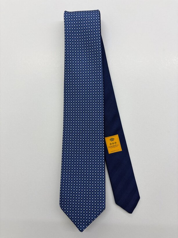 cravatta in seta uomo stampata microfantasia double di giannelli 