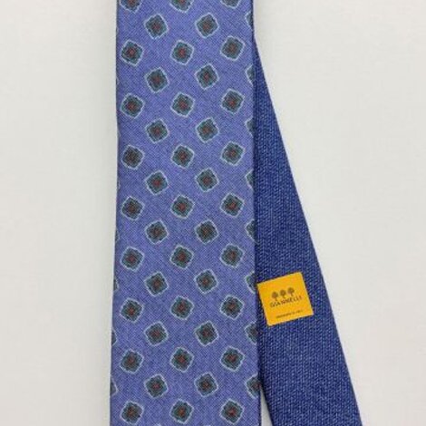 cravatta giannelli in cotone seta e lana microfantasia modello double 