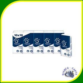 Fazzoletti carta conf. 10 pz. Papernet Cod. 402601 Prezzo € 1,20 a confezione.