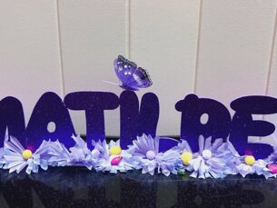 matilde in gomma eva nome decorativo per il tavolo