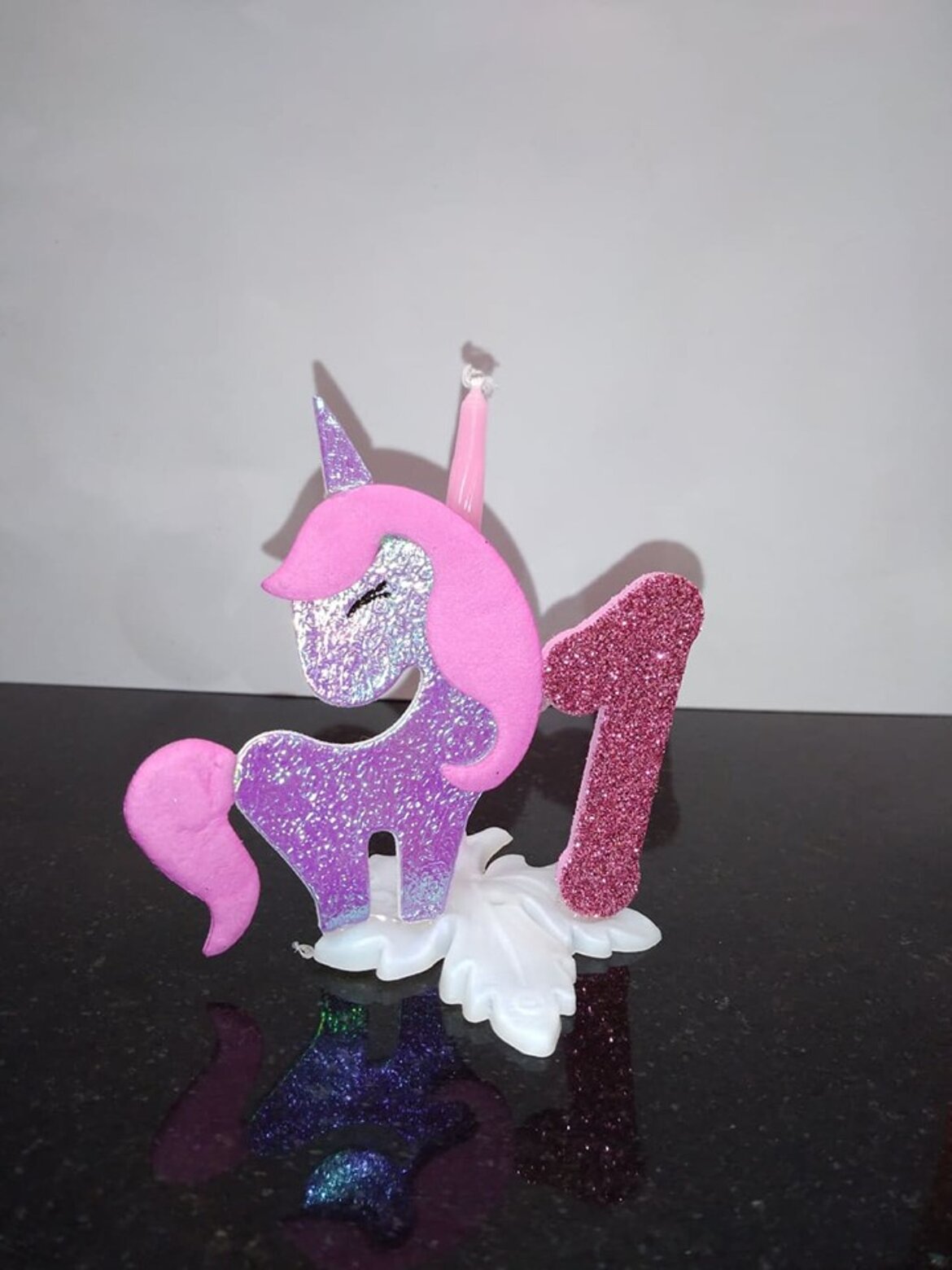 candela personalizzata con unicorno