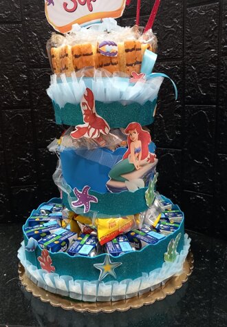 TORTA MERENDA torta merenda di ariel sirenetta