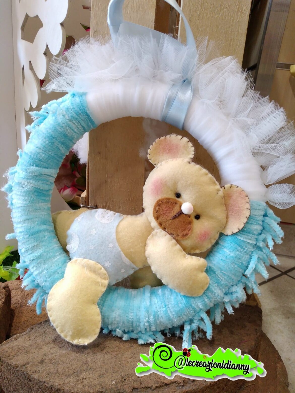 fiocco nascita orsetto bimbo realizzato a mano con possibilita' di personalizzazione