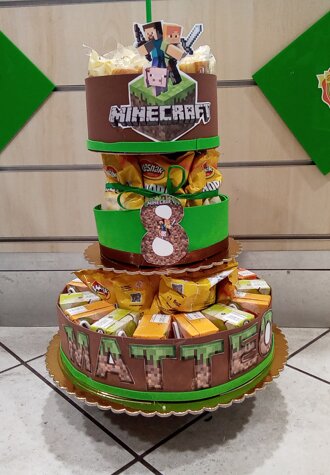 torta merendine Minecraft torta merendine tema Minecraft