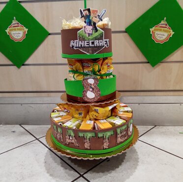 torta merendine Minecraft torta merendine tema Minecraft