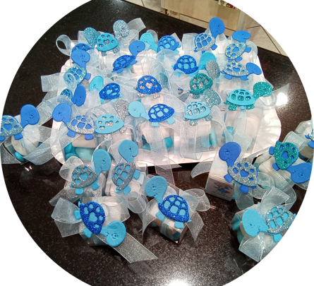 tartarughe segnaposto tartarughe con confetti segnaposto