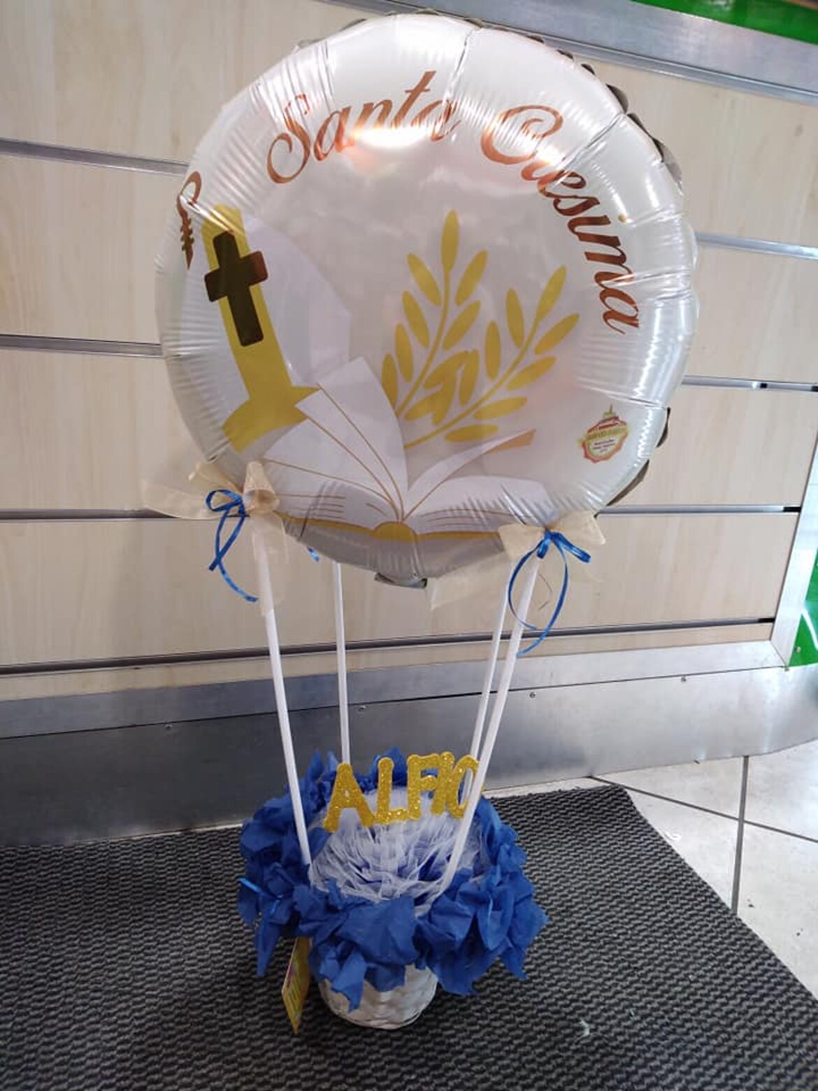 composizione palloncini cresima