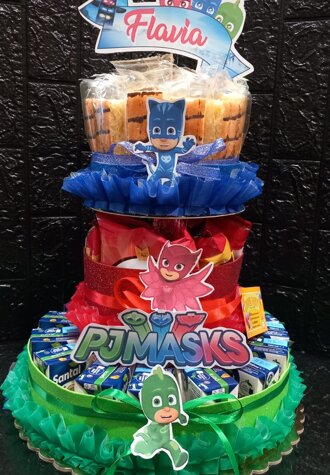 PJ MASKS torta merenda PJ MASKS