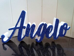 Angelo azzurro scritta in polisterolo Angelo azzurro